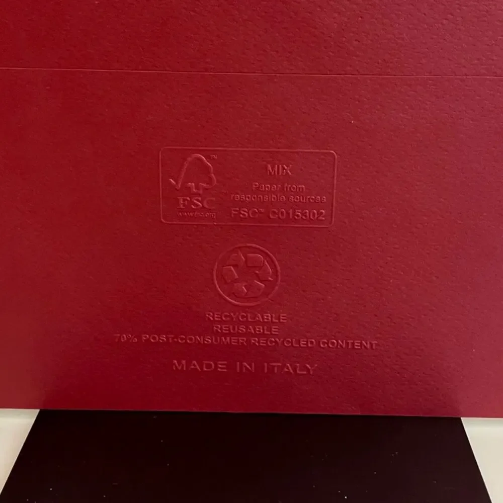 Salvatore Ferragamo Retail Red Heavy Paper Shopping Bag NWOT